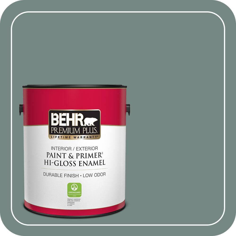 BEHR PREMIUM PLUS 1 gal. #MQ6-10 Echo Park Hi-Gloss Enamel Interior/Exterior Paint & Primer