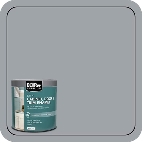 BEHR PREMIUM 1 qt. #N510-4 Supernova Satin Enamel Interior/Exterior Cabinet, Door & Trim Paint (2)