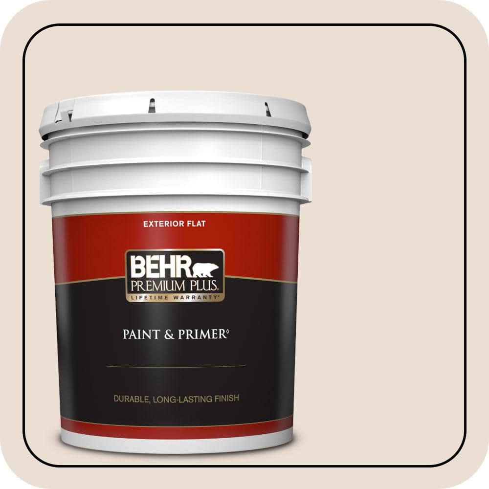 BEHR PREMIUM PLUS 5 gal. #700C-2 Malted Milk Flat Exterior Paint & Primer