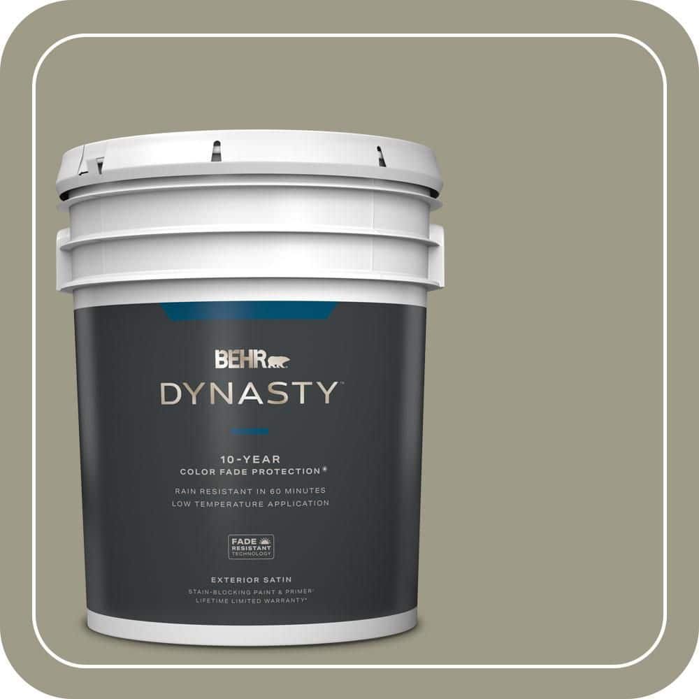 BEHR DYNASTY 5 gal. #MQ6-26 Milk Thistle Satin Enamel Exterior Stain-Blocking Paint & Primer