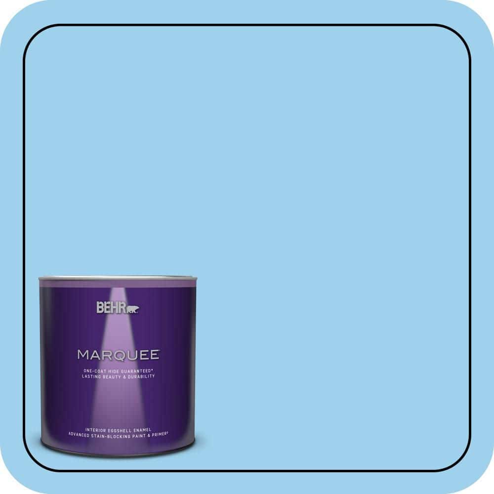 BEHR MARQUEE 1 qt. #P500-3 Spa Blue Eggshell Enamel Interior Paint & Primer