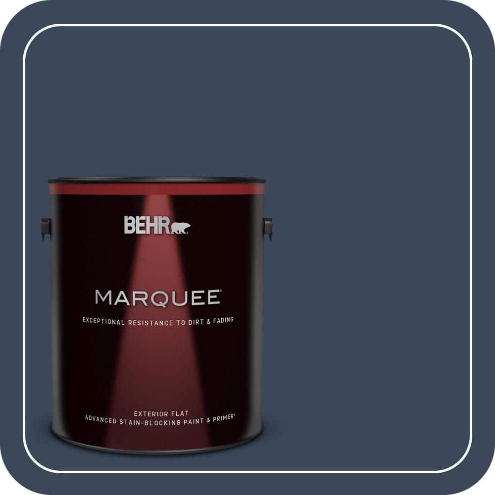 BEHR MARQUEE 1 gal. #M500-7 Very Navy Flat Exterior Paint & Primer