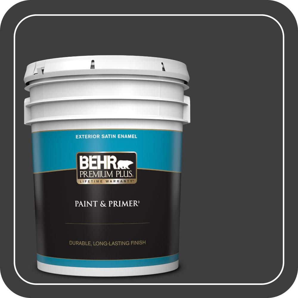 BEHR PREMIUM PLUS 5 gal. #QE-64 Madison Avenue Satin Enamel Exterior Paint & Primer