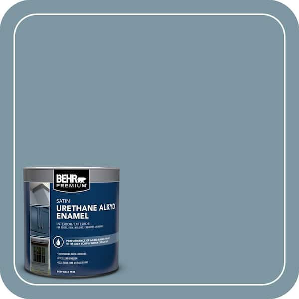 BEHR PREMIUM 1 qt. #530F-5 Waterscape Satin Enamel Urethane Alkyd Interior/Exterior Paint (2)