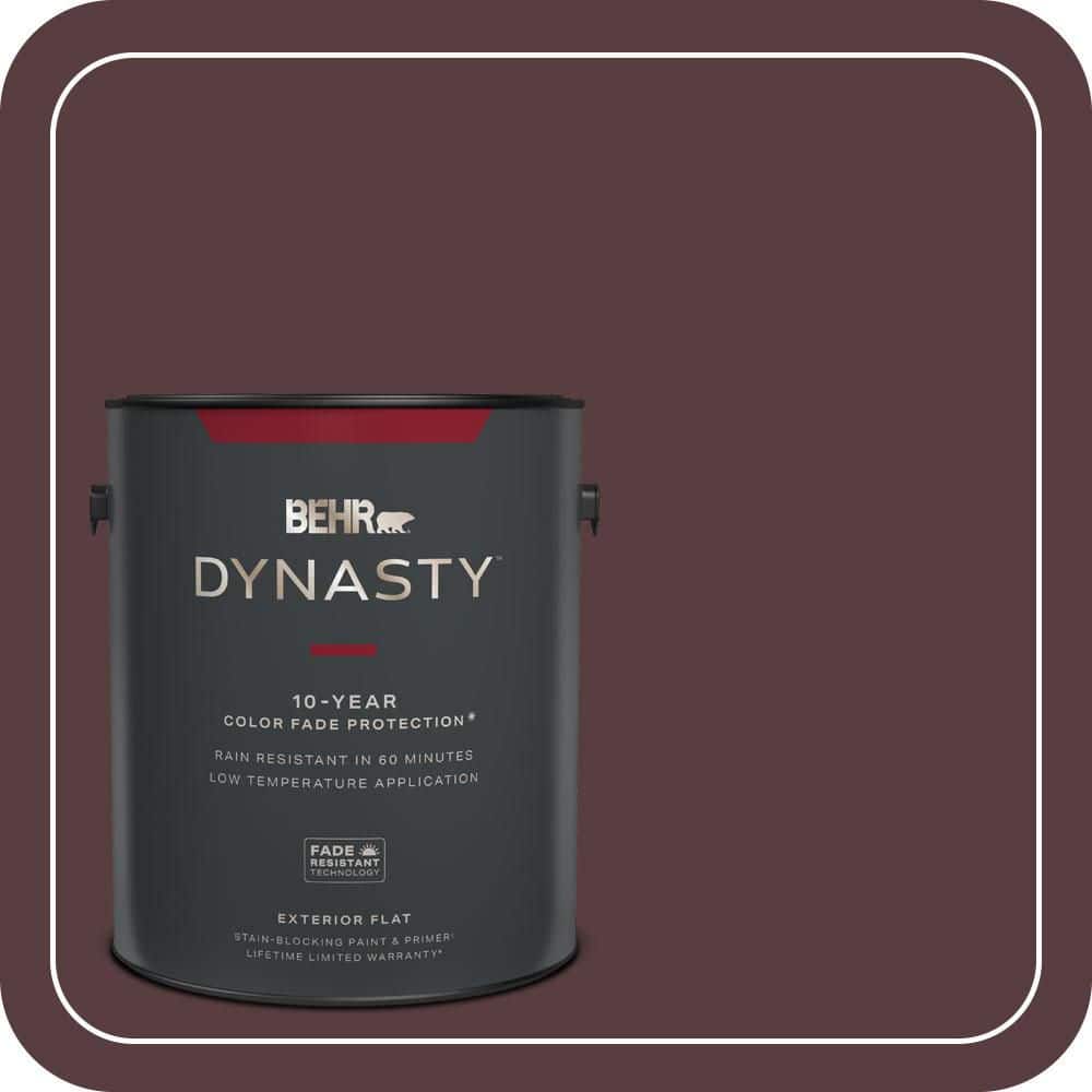 BEHR DYNASTY 1 gal. #PPU1-02 Divine Wine Flat Exterior Stain-Blocking Paint & Primer