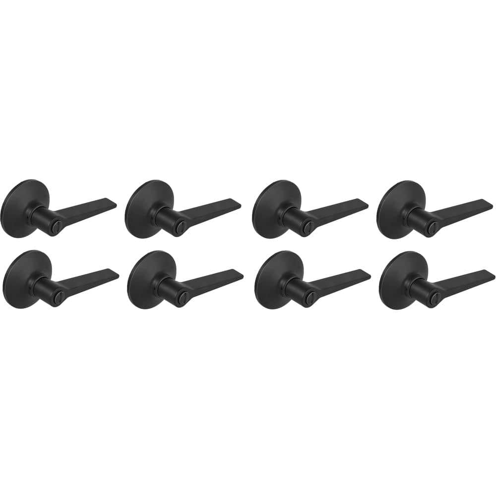 Defiant Freedom Matte Black Bed/Bath Door Lever 8-Pack