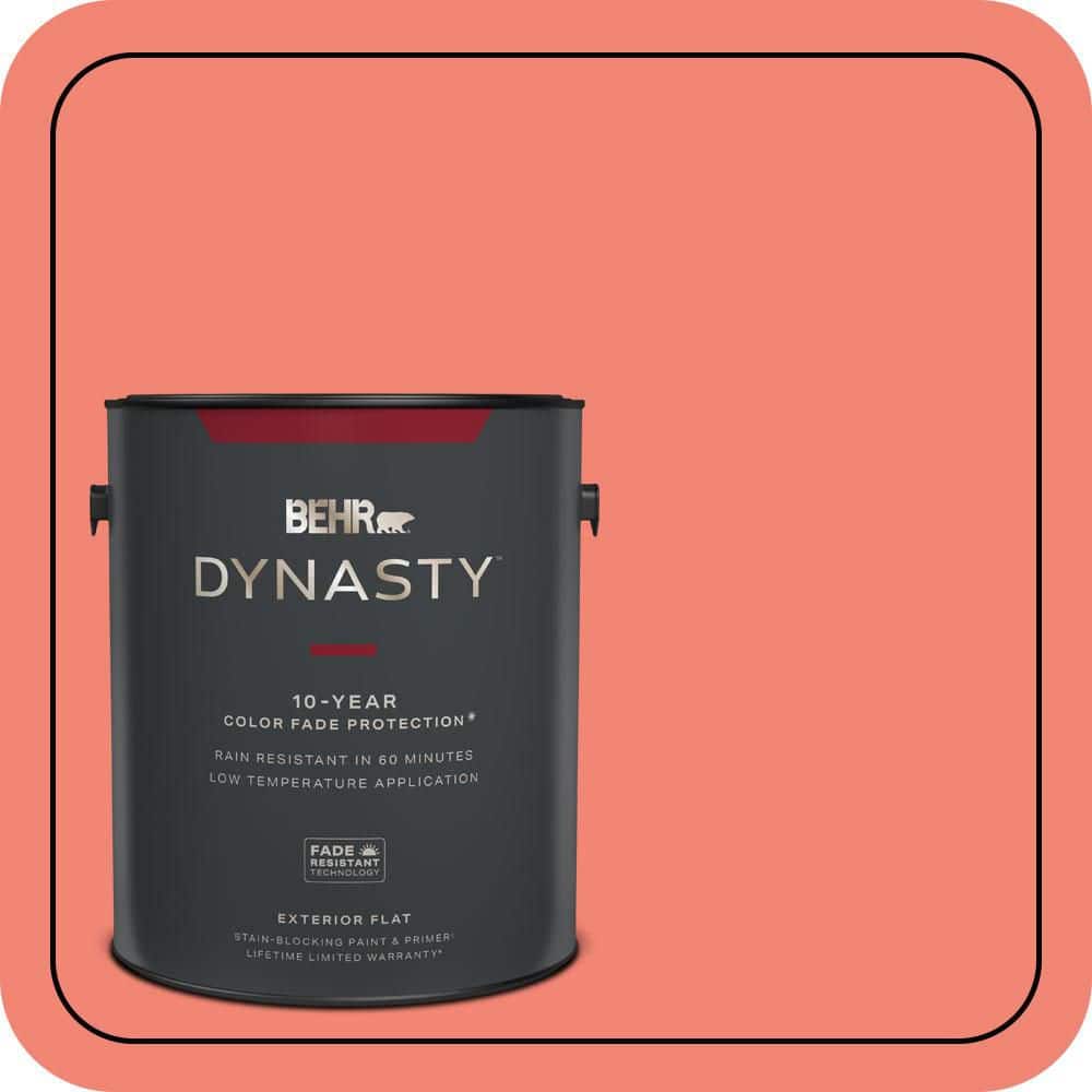 BEHR DYNASTY 1 gal. #T16-07 Coralette Flat Exterior Stain-Blocking Paint & Primer