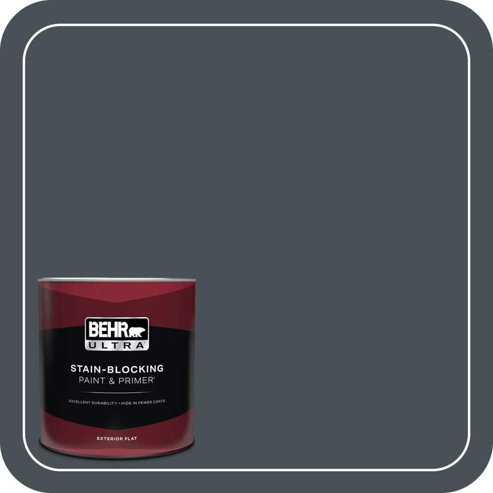 BEHR ULTRA 1 qt. #T15-2 Seared Gray Flat Exterior Paint & Primer