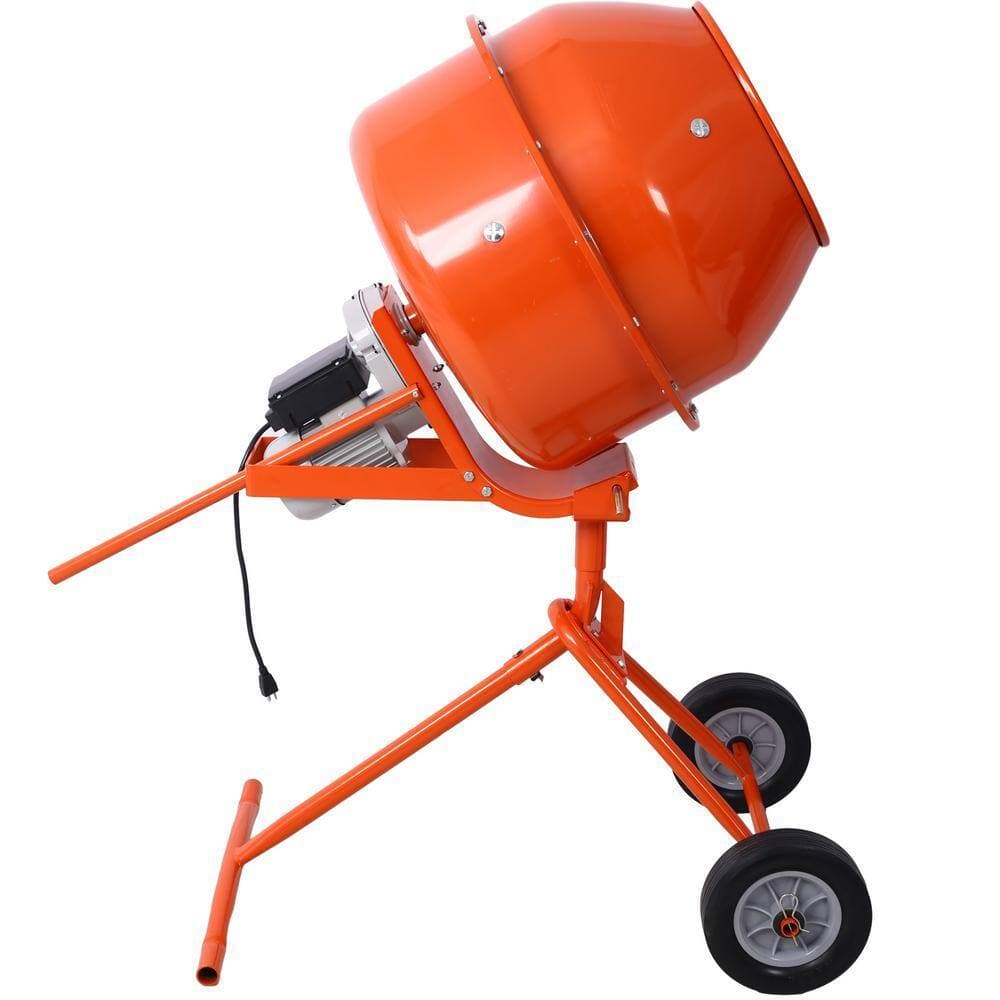 Miscool Ami 370-Watt Portable Electric Concrete Mixer Cement Mixing Barrow Machine Mixing Mortar Handle with Wheel (4.6 cu/ft.) (3)