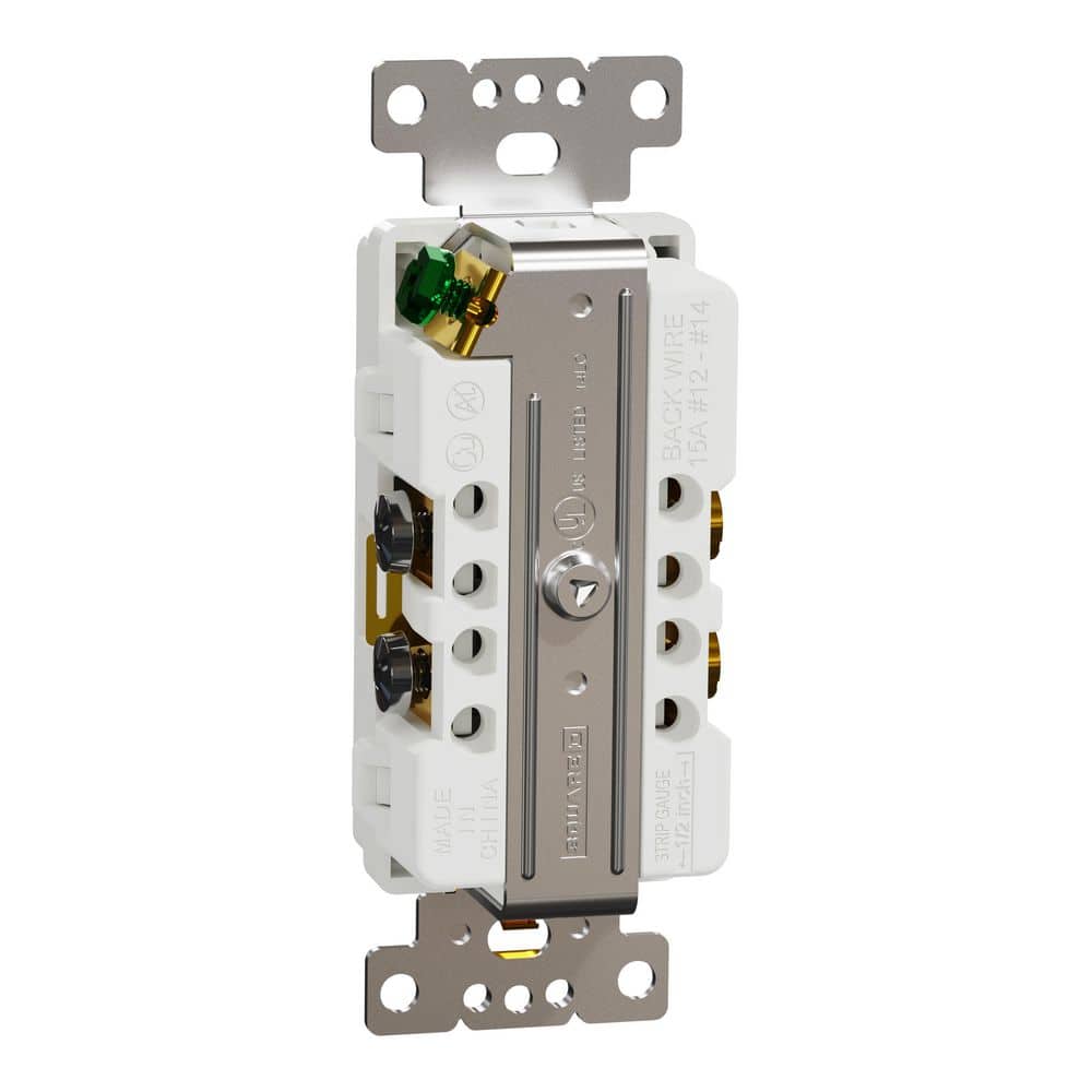 Square D X Series 15 Amp 125-Volt Weather Resistant Outdoor Tamper Resistant Duplex Outlet Back Wire Decorator Matte White (2)