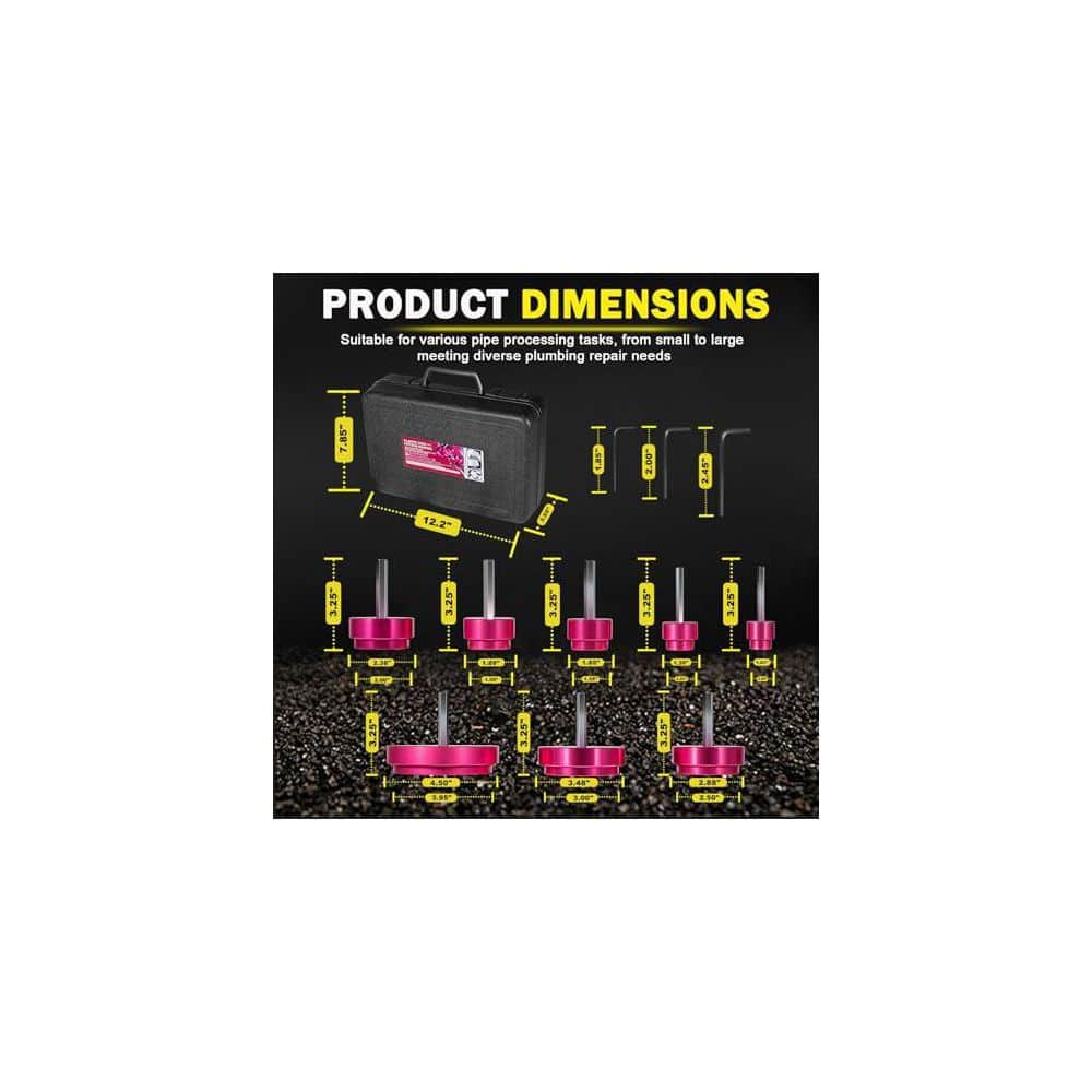 Unbranded 3/4-4 Alloy PVC Pipe Reamer Set Kit with Leak-Free Joints for PVC CPVC ABS Pipes (8-Pack) Fits 1/2 Drills (2)