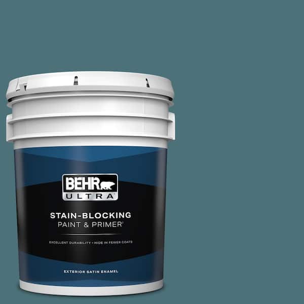 BEHR ULTRA 5 Gal. #S450-6A River Rapids Satin Enamel Exterior Paint and Primer (2)