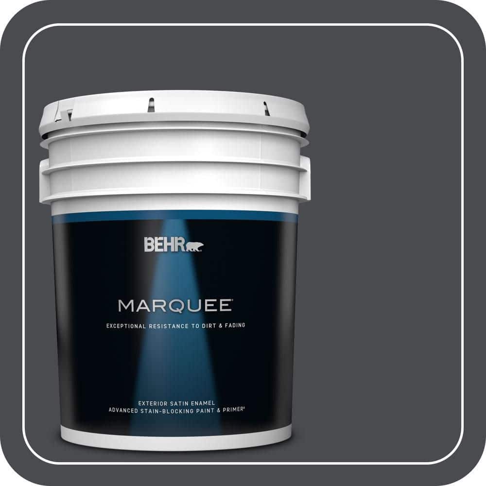 BEHR MARQUEE 5 gal. #N500-7 Night Club Satin Enamel Exterior Paint & Primer