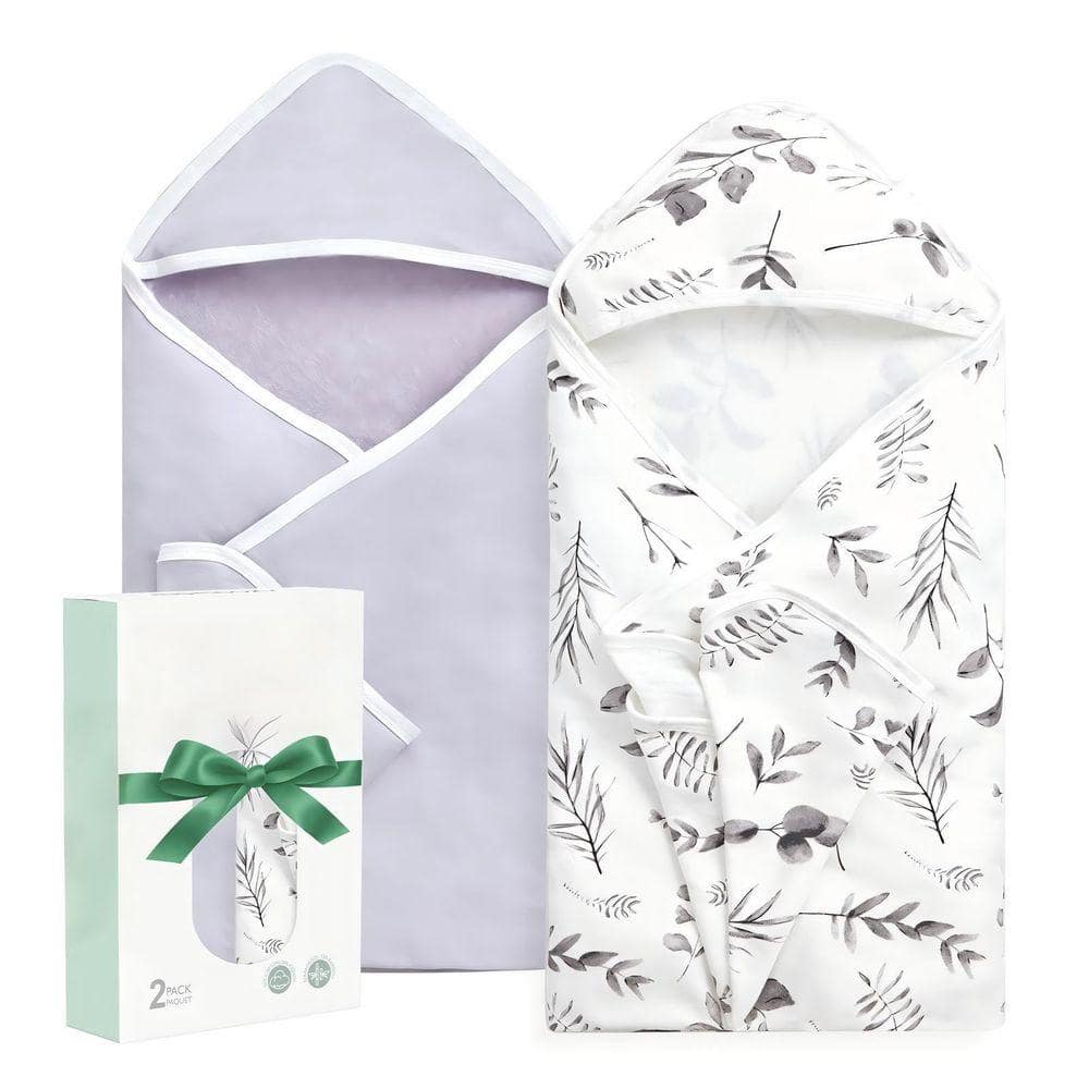 Angel Sar 28 in. L x 28 in. W Cotton Baby Towel with Hooded, Absorbent Large Bath Towel Set for Newborn, Infant, Purple (1)
