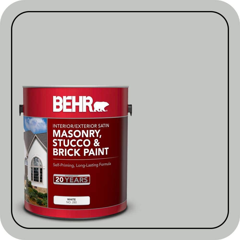 BEHR 1 gal. #MS-66 New England Grey Satin Interior/Exterior Masonry, Stucco and Brick Paint