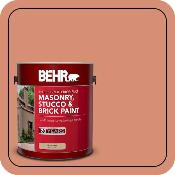 BEHR 1 gal. #PFC-12 Nuevo Terra Flat Interior/Exterior Masonry, Stucco and Brick Paint (2)
