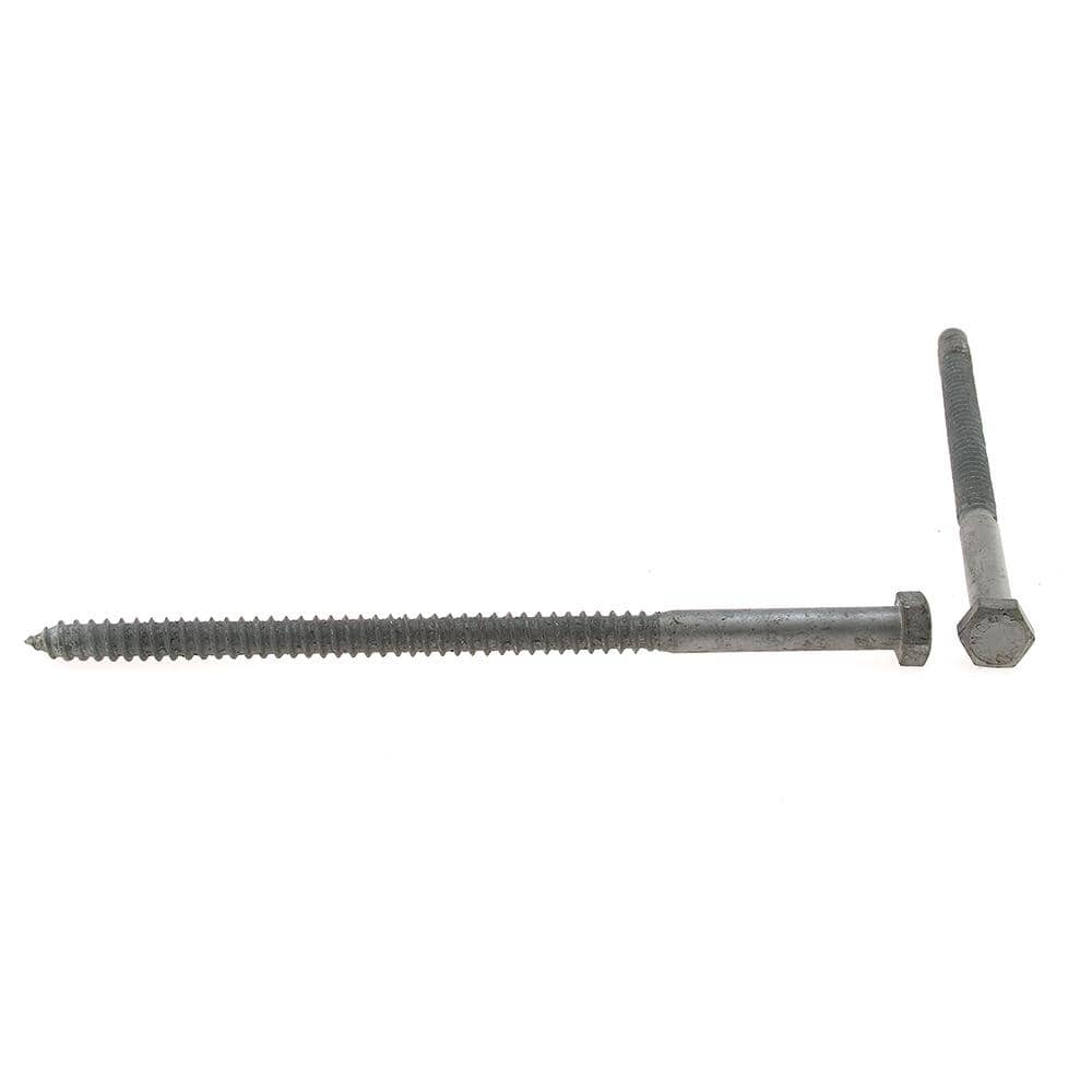 Prime-Line A307 Grade A Hot Dip Galvanized Steel 1/2 in. x 10 in. External Hex Lag Screws (10-Pack) (2)