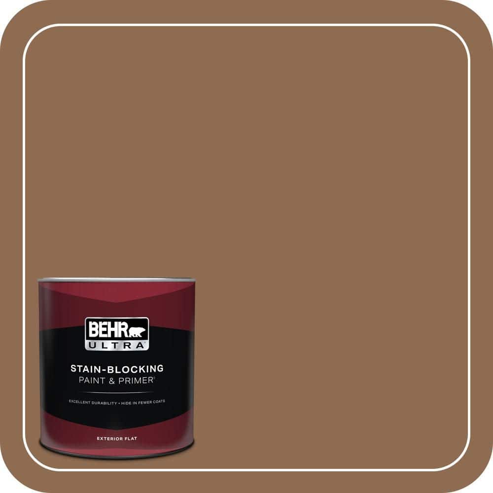 BEHR ULTRA 1 qt. #N250-6 Split Rail Flat Exterior Paint & Primer