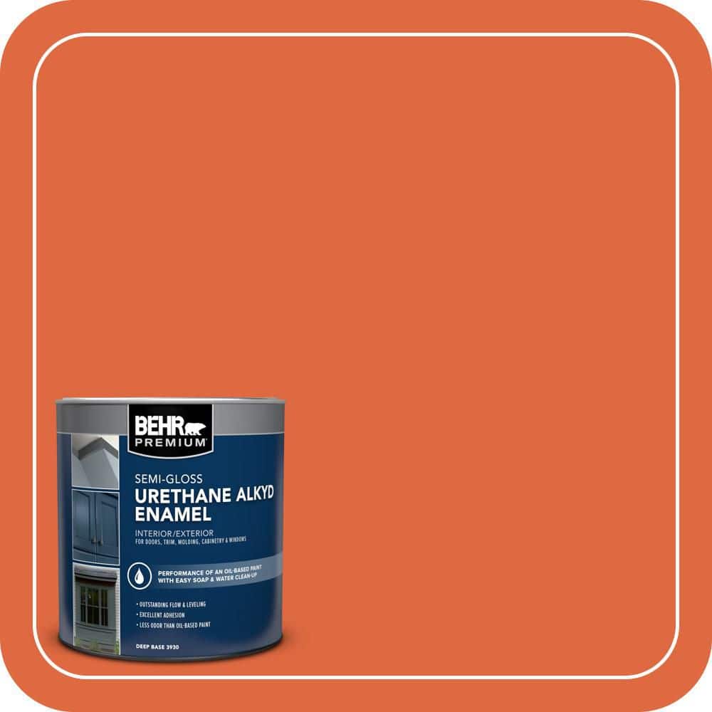 BEHR PREMIUM 1 qt. #P200-7 Bonfire Night Semi-Gloss Enamel Urethane Alkyd Interior/Exterior Paint (1)