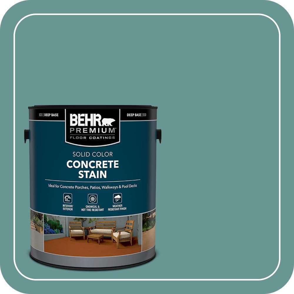 BEHR PREMIUM 1 gal. #PFC-48 Aqua Marble Solid Color Flat Interior/Exterior Concrete Stain (1)