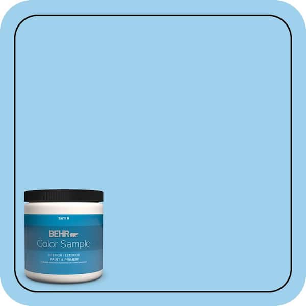 BEHR PREMIUM PLUS 8 oz. #P500-3 Spa Blue Satin Enamel Interior/Exterior Paint & Primer Color Sample (2)