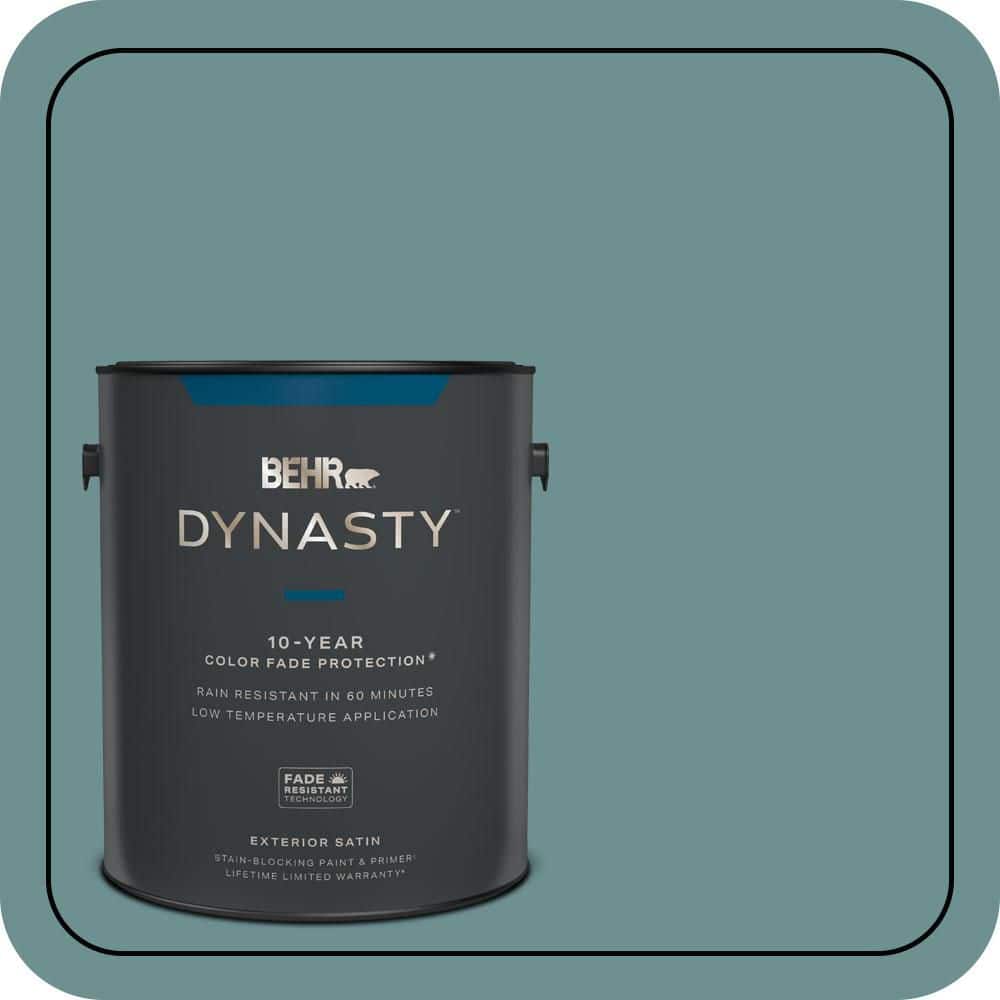 BEHR DYNASTY 1 gal. #500F-6 Hallowed Hush Satin Enamel Exterior Stain-Blocking Paint & Primer