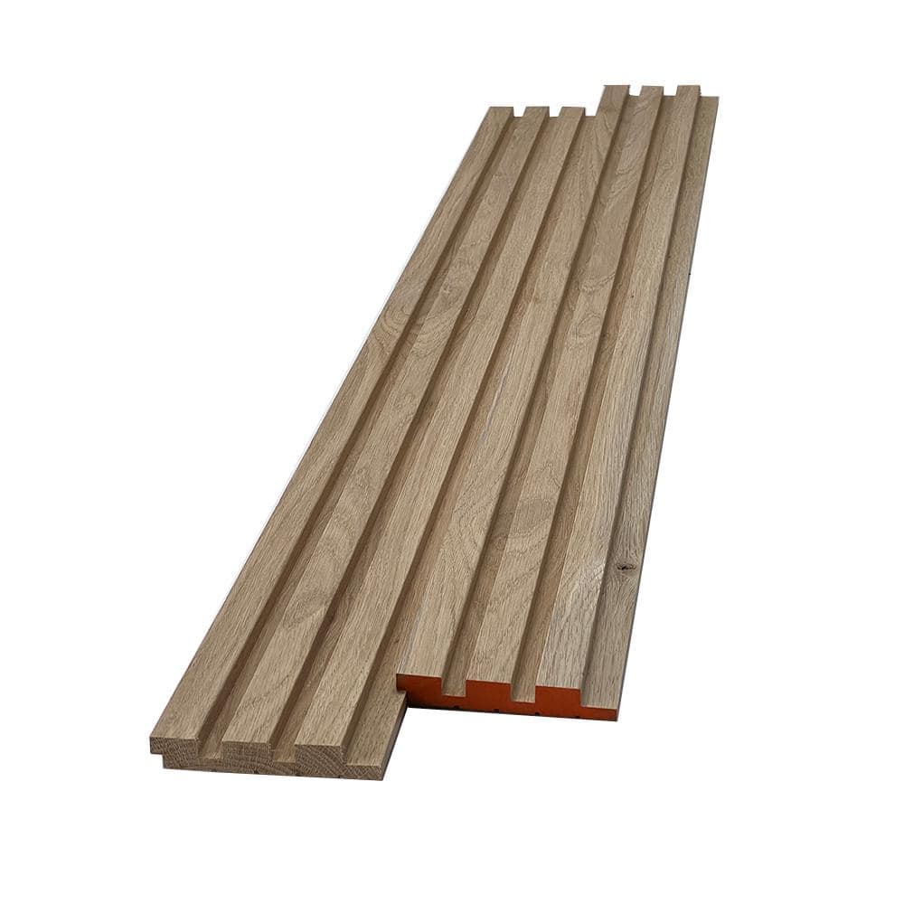 Swaner Hardwood 1 in. x 5 in. x 8 ft. White Oak Shiplap Slat Wall Hardwood Board (2-Pack) (1)