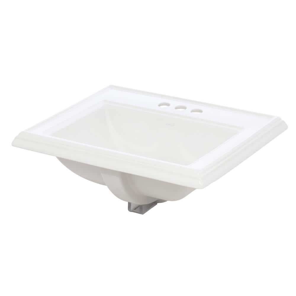 KOHLER Memoirs Classic Drop-In Vitreous China Bathroom Sink in White with Overflow Drain (3)