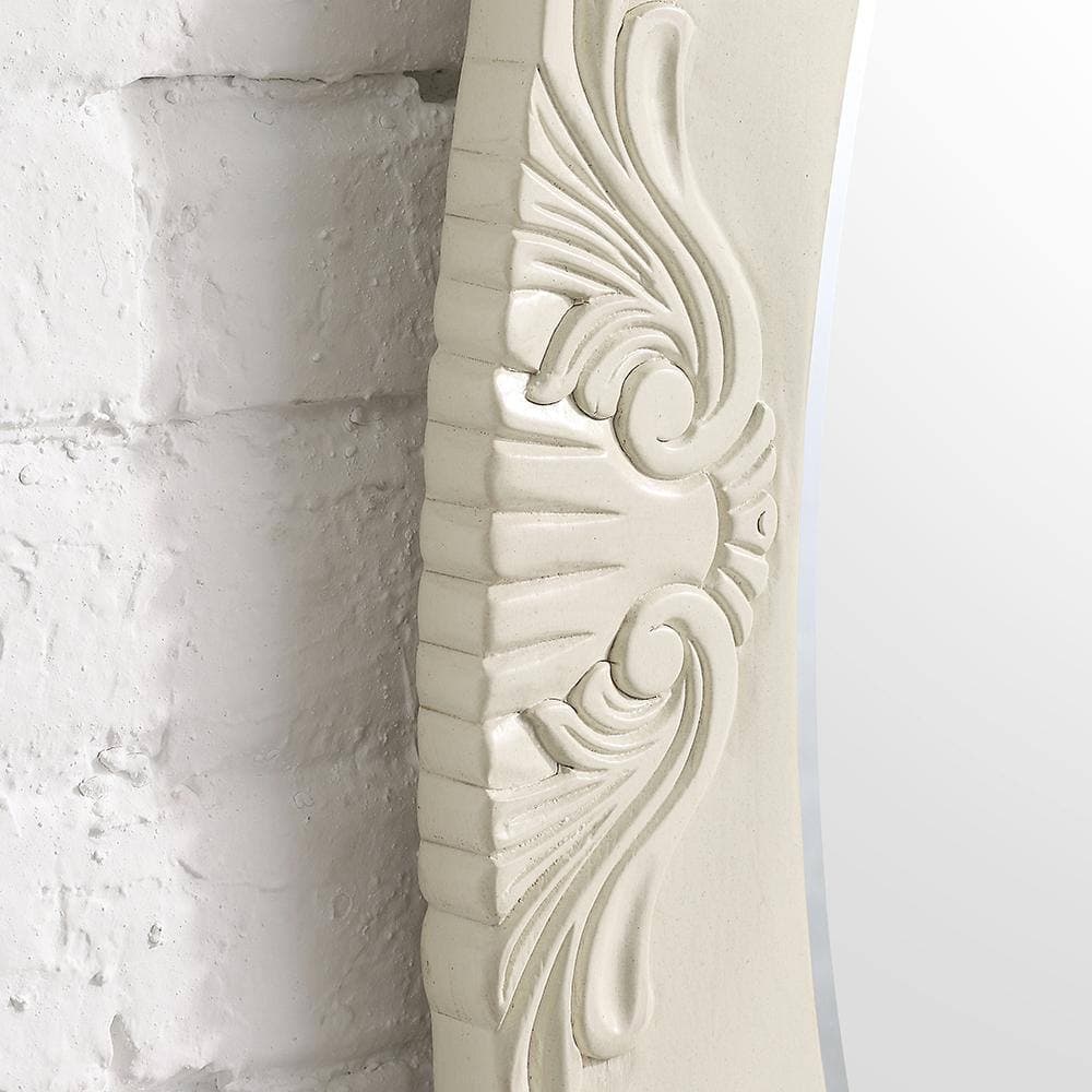 Home Decorators Collection Winslow 30 in. W x 38 in. H Oval Wood Framed Wall Bathroom Vanity Mirror in antique white (3)