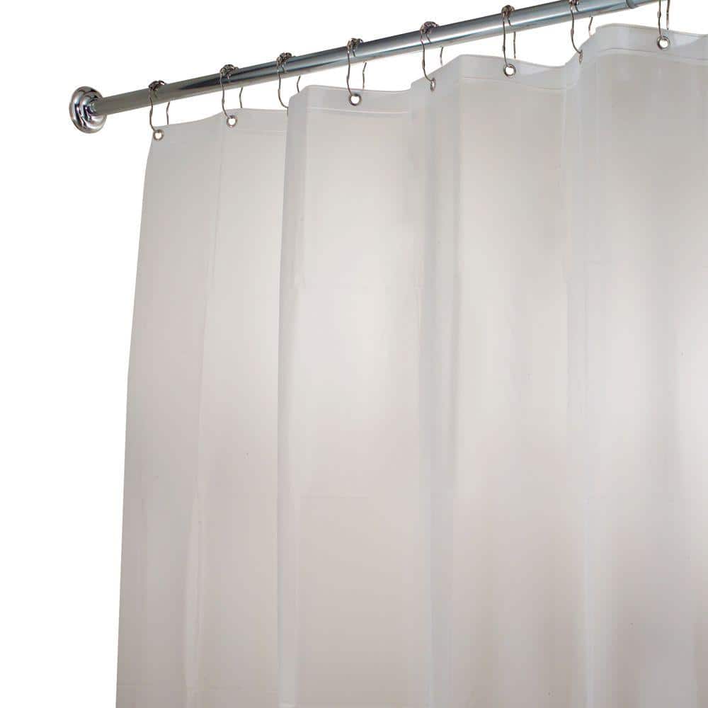 interDesign EVA Plastic Shower Curtain Liner, Mold and Mildew Resistant Plastic Shower Curtain, 54 x 78 in., Frost