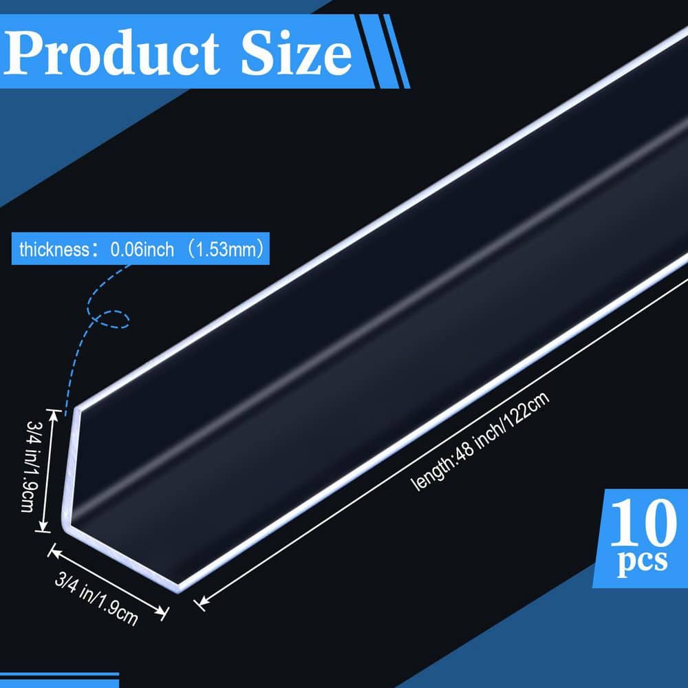 Laybus 10-Pieces Drywall Corner Protector Guards, 3/4 in. x 4 ft. Vinyl Corner Trim Molding, Avoid Scratching Scuffs Clear (2)