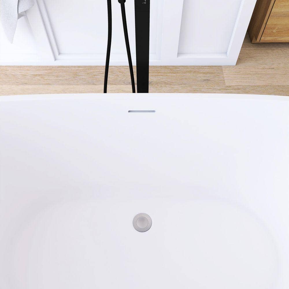 JimsMaison 67 in. x 28 in. Acrylic Freestanding Soaking Bathtub in Glossy White (3)