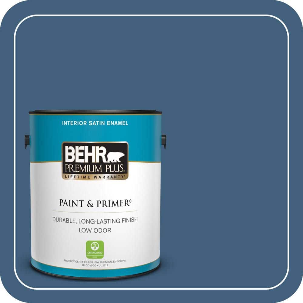 BEHR PREMIUM PLUS 1 gal. #M510-6 Tidal Satin Enamel Low Odor Interior Paint & Primer