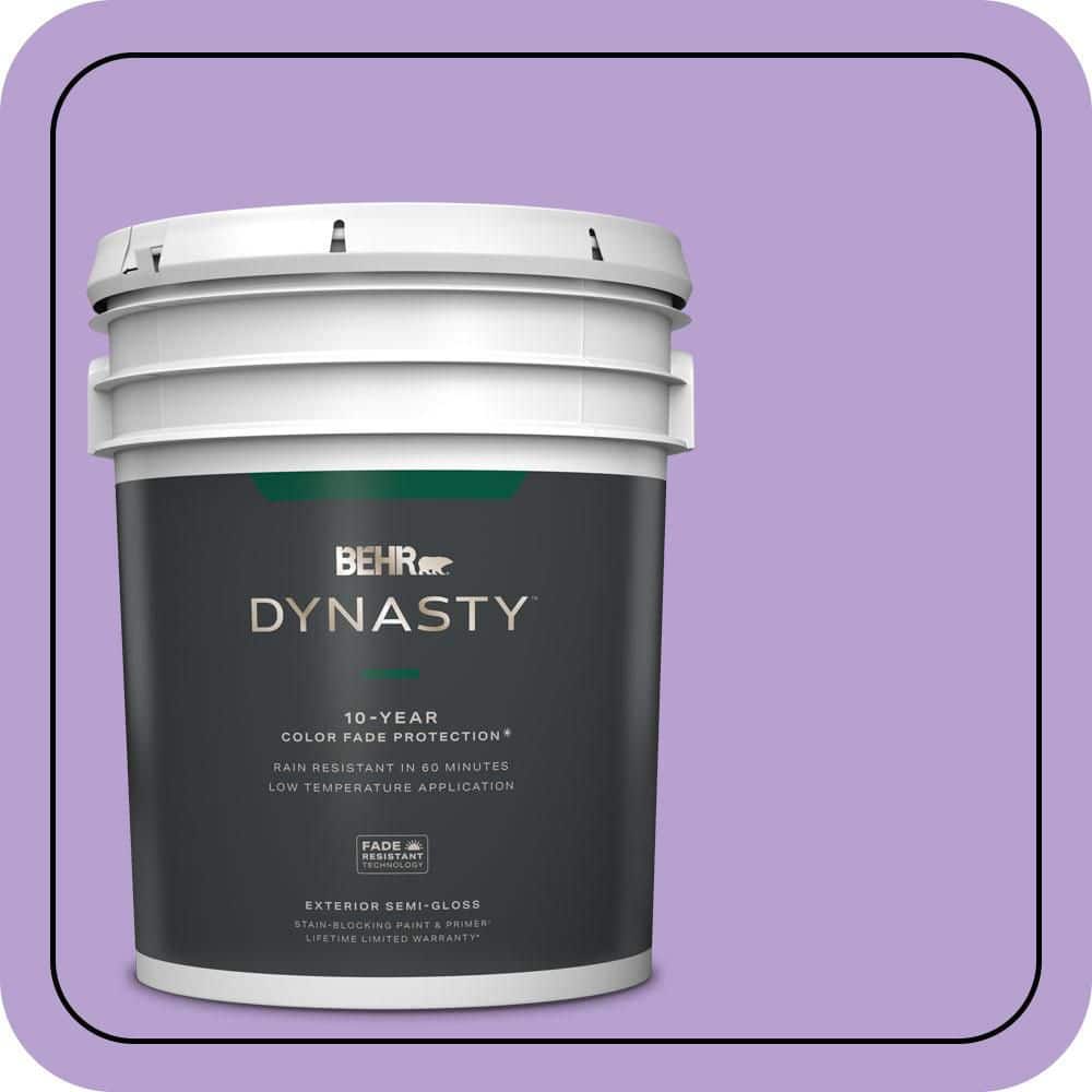 BEHR DYNASTY 5 gal. #P570-3 Flower Girl Semi-Gloss Enamel Exterior Stain-Blocking Paint & Primer
