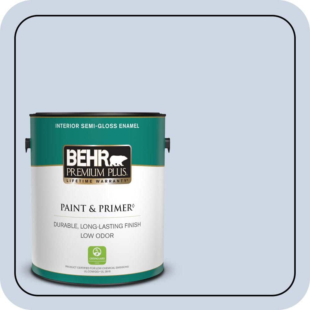 BEHR PREMIUM PLUS 1 gal. #600C-2 Silent Ripple Semi-Gloss Enamel Low Odor Interior Paint & Primer