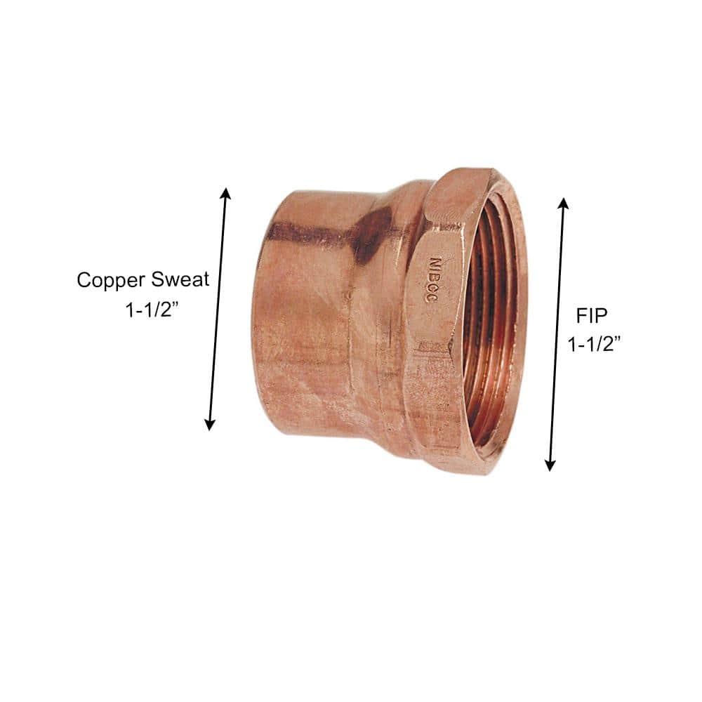 Everbilt 1-1/2 in. Copper DWV Cup x FIP Female Adapter Fitting (4)