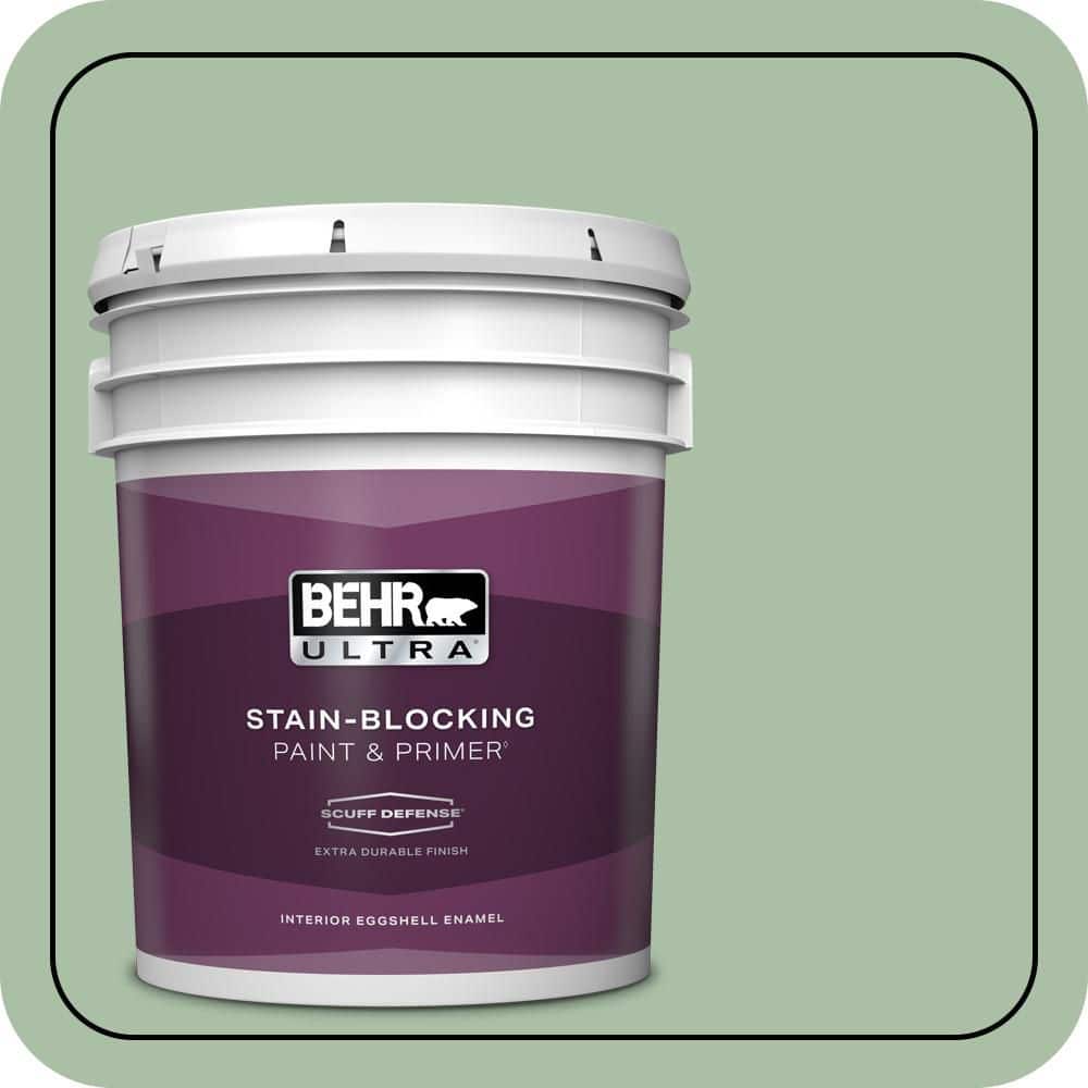 BEHR ULTRA 5 gal. #S400-4 Azalea Leaf Extra Durable Eggshell Enamel Interior Paint & Primer
