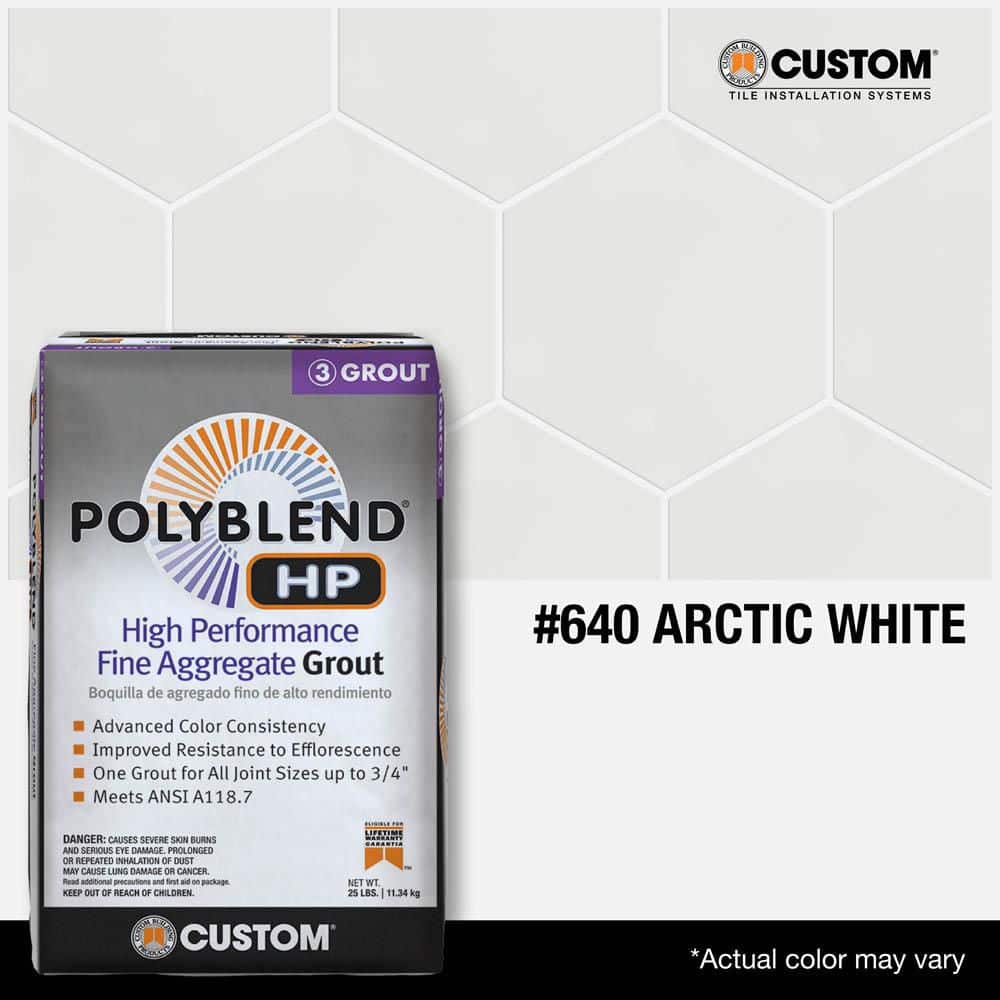 Custom Building Products Polyblend HP #640 Arctic White 25lb High Performance Fine Aggregate Grout (3)