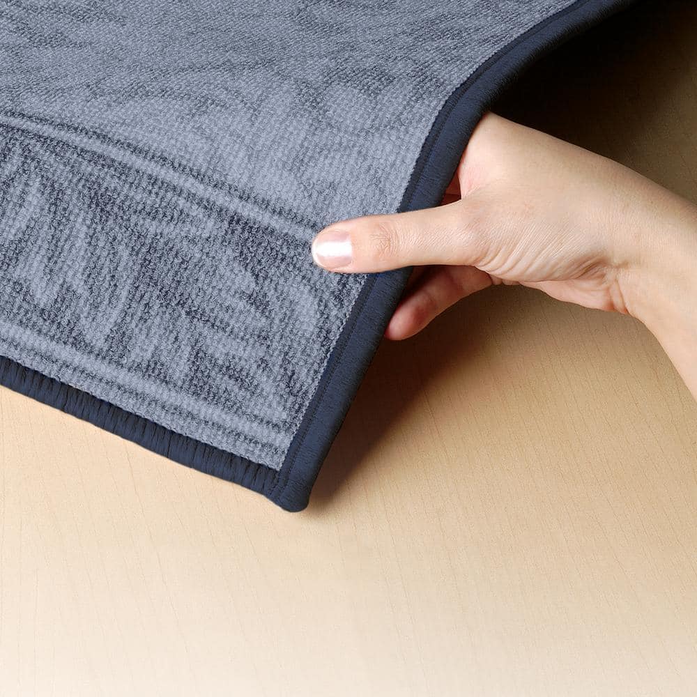 Unbranded Navy 1.5 in. x 30 in. Rug Runner Edge (4)