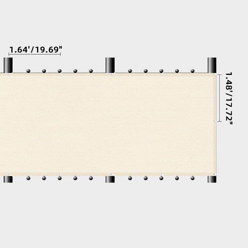 Unbranded 3 ft. x 20 ft. Balcony Privacy Screen Cover Fence, Beige (2)