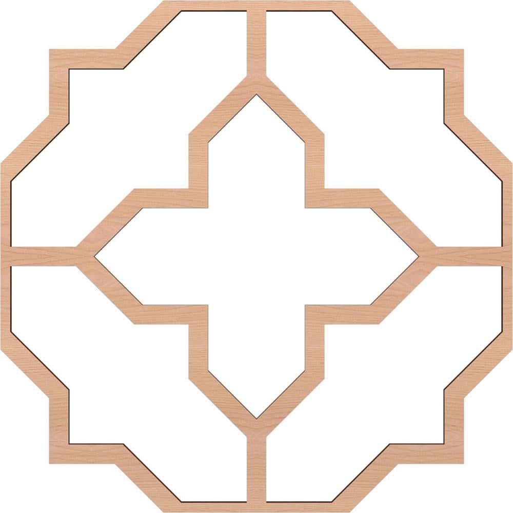 Ekena Millwork Large Laird Fretwork 3/8 in. x 6 ft. x 6 ft. Brown Wood Decorative Wall Paneling 1-Pack (1)