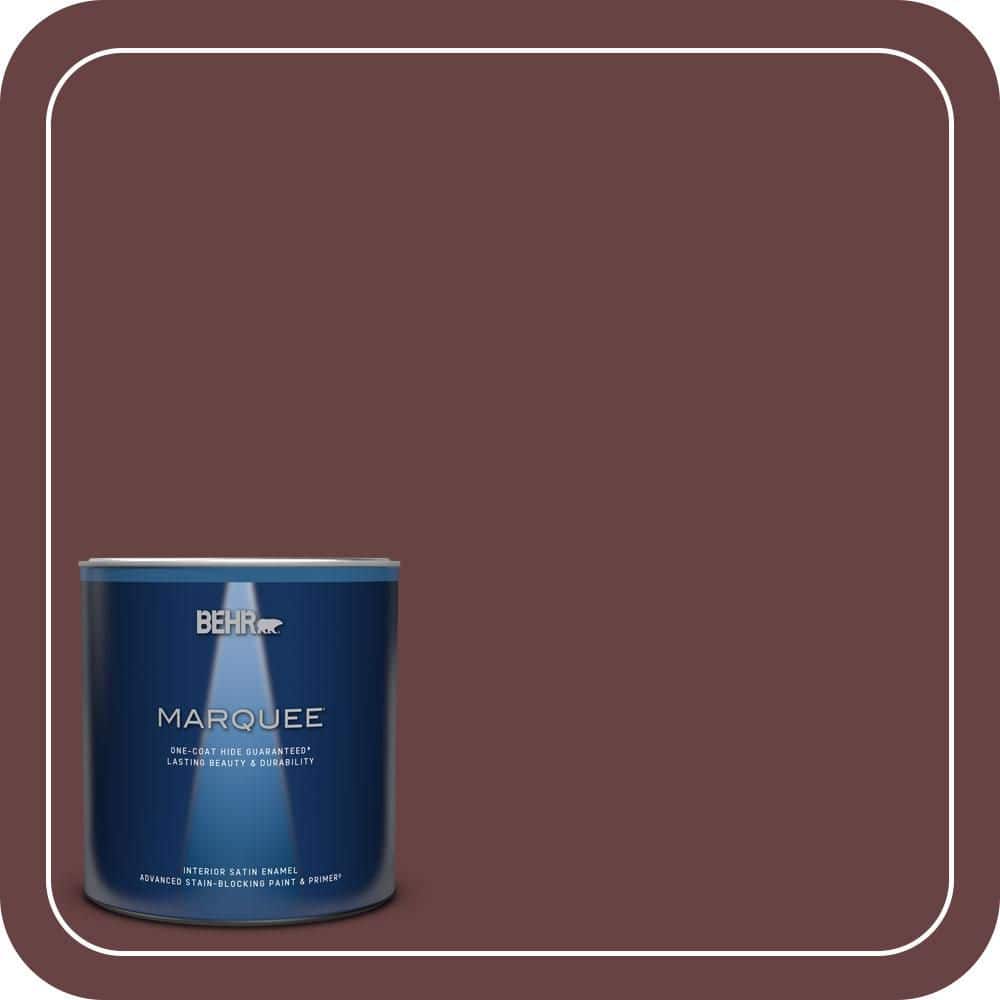 BEHR MARQUEE 1 qt. #MQ1-14 Twinberry One-Coat Hide Satin Enamel Interior Paint & Primer (1)