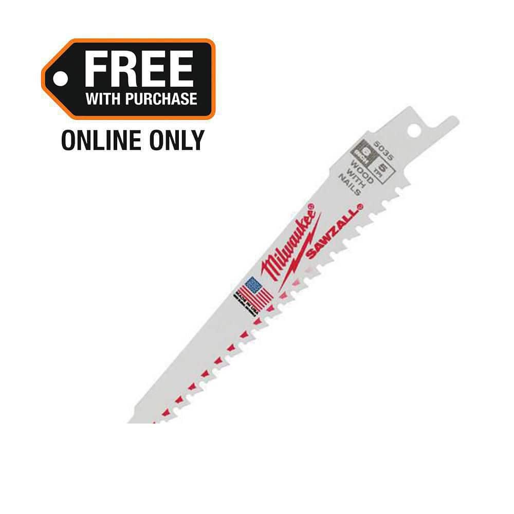 Milwaukee 6 in. 5 TPI Thin Kerf Wood Cutting BiMetal SAWZALL Reciprocating Saw Blades (5-Pack)