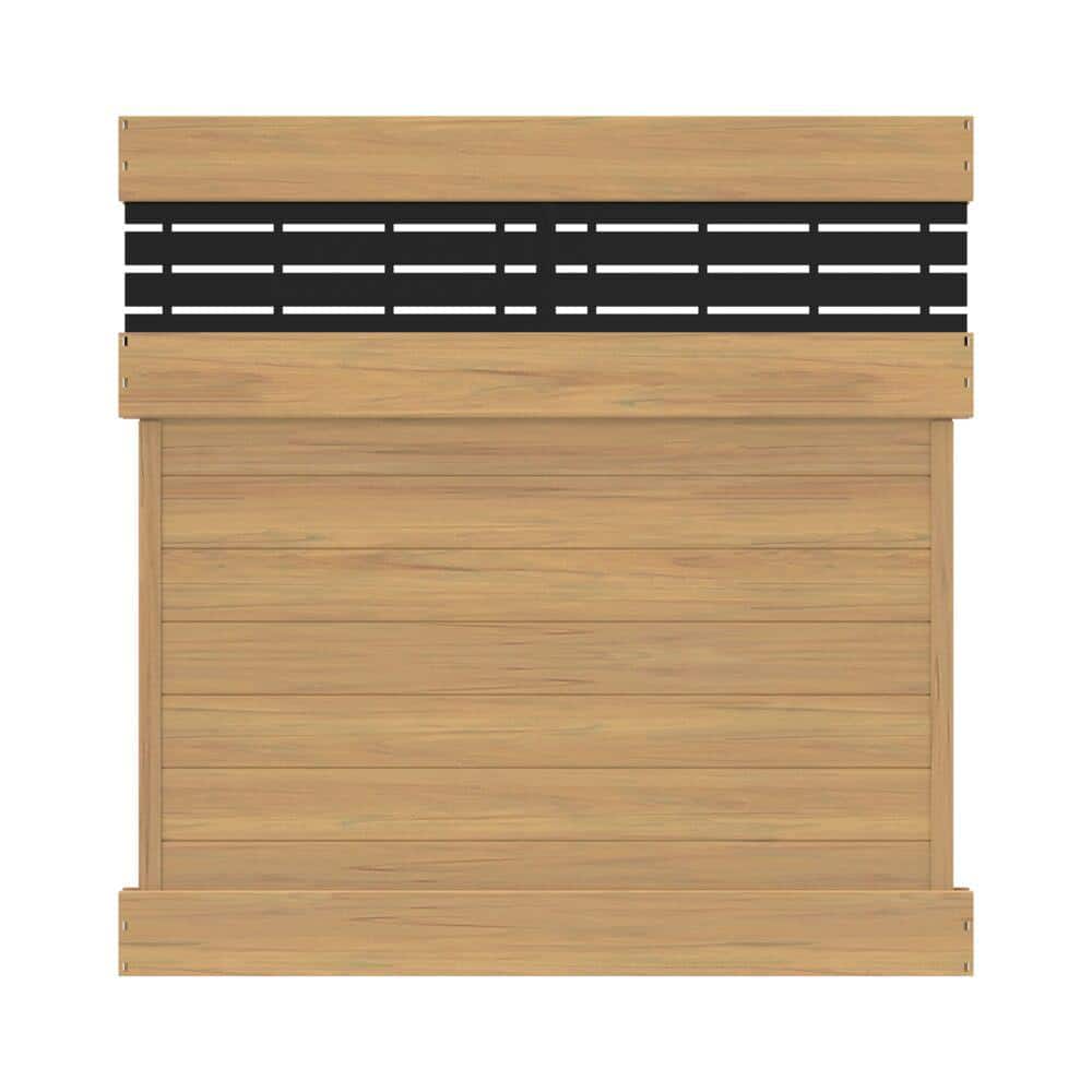 Barrette Outdoor Living Horizontal Boardwalk 6 ft. H x 6 ft. W Cypress Semi-Privacy Vinyl Fence Panel (Unassembled) (1)