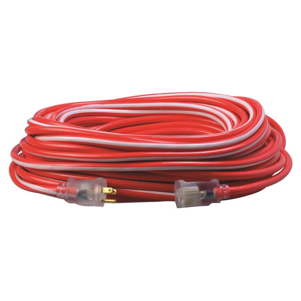 Southwire 100 ft. 12/3 SJTW Hi-Visbility Multi-Color Outdoor Heavy-Duty Extension Cord with Power Light Plug