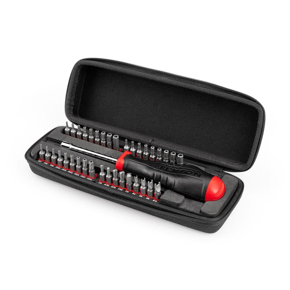 TEKTON 1/4 in. Combination Security Bit Screwdriver and Bit Set with Case, 37-Piece (2)