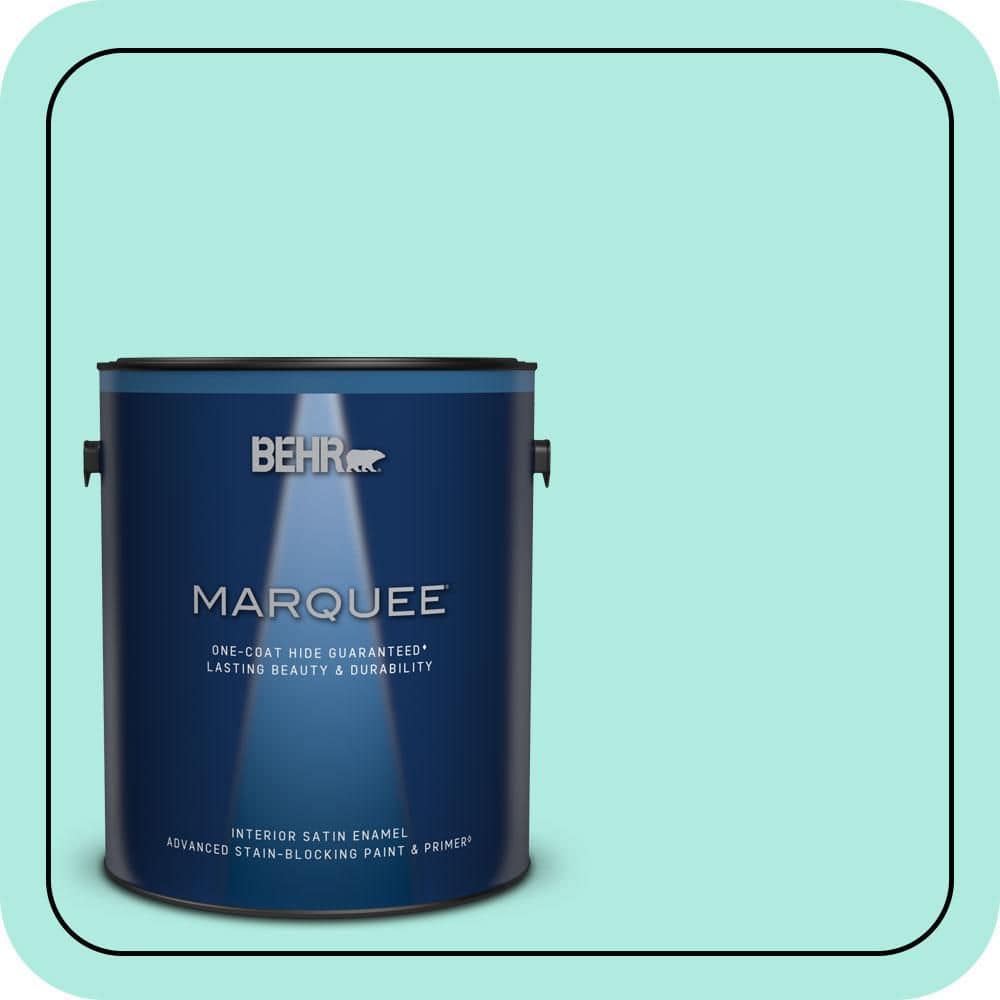 BEHR MARQUEE 1 gal. #MQ4-23 Aloha One-Coat Hide Satin Enamel Interior Paint & Primer