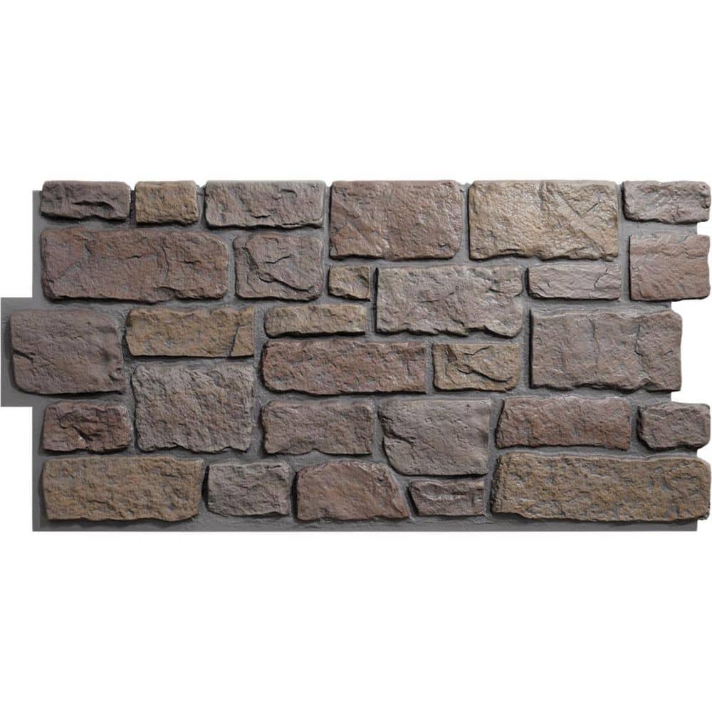 Ekena Millwork EverStone Cobblestone Faux Stone Panel, 48"W x 23 3/4"H x 1 1/8"D, Grand Canyon Color (1)