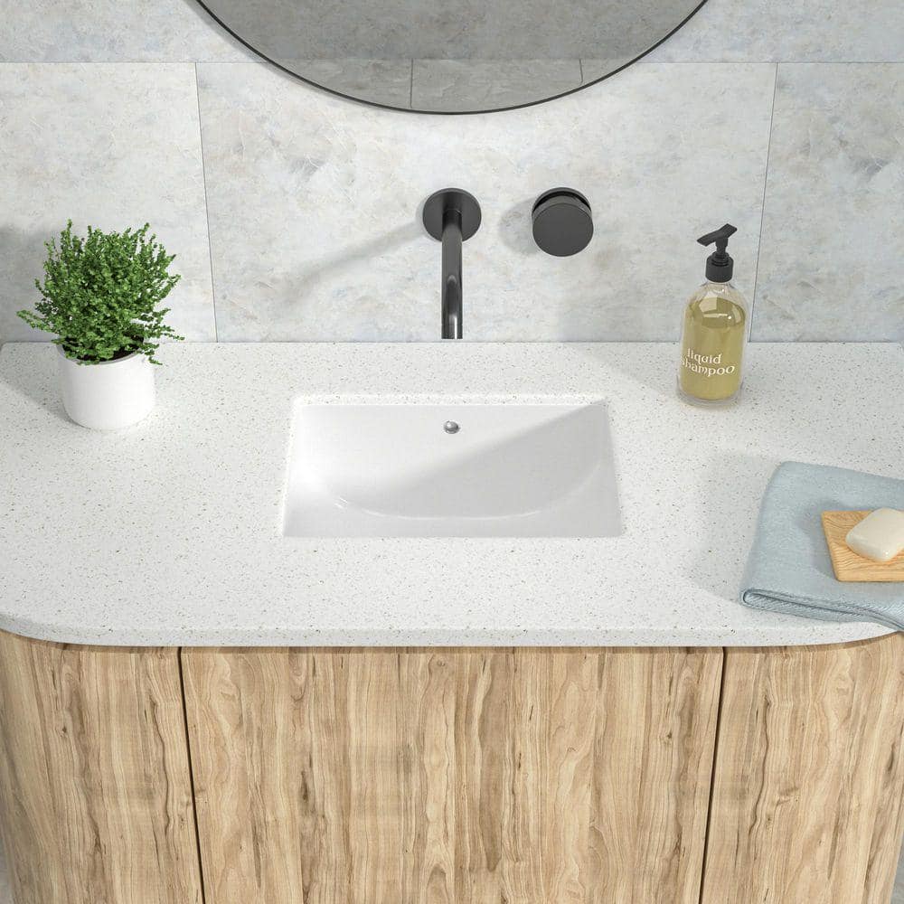 LORDEAR 18 in. Ceramic Undermount Bathroom Vessel Sink in White (2)
