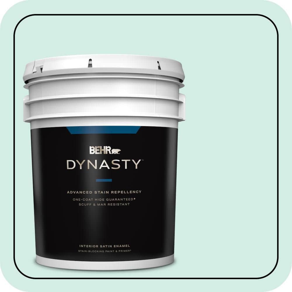 BEHR DYNASTY 5 gal. #490C-2 Adriatic Mist Satin Enamel Interior Stain-Blocking Paint & Primer